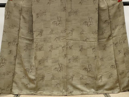 平和屋着物●極上　訪問着　鳥獣戯画　榛色地　逸品　未使用　CYAA4487s6