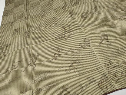 平和屋着物●極上　訪問着　鳥獣戯画　榛色地　逸品　未使用　CYAA4487s6