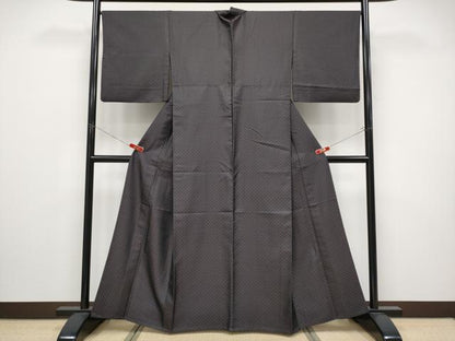 平和屋本店▽極上 お召 単衣 切子柄 京都きもの友禅扱い 逸品 CYAA4491s6