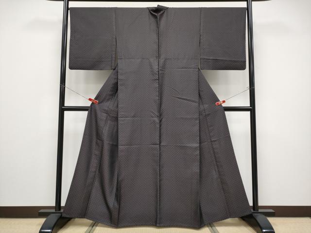 平和屋本店▽極上 お召 単衣 切子柄 京都きもの友禅扱い 逸品 CYAA4491s6