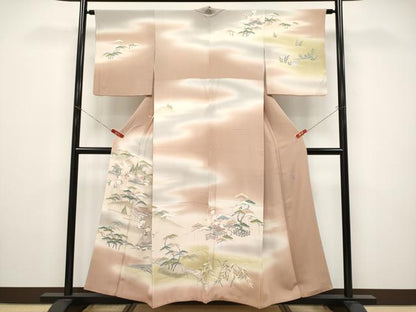平和屋着物●極上　名門・上野家　上野街子　清染居　訪問着　風景文　暈し染め　煎茶色地　逸品　CYAA4498s6