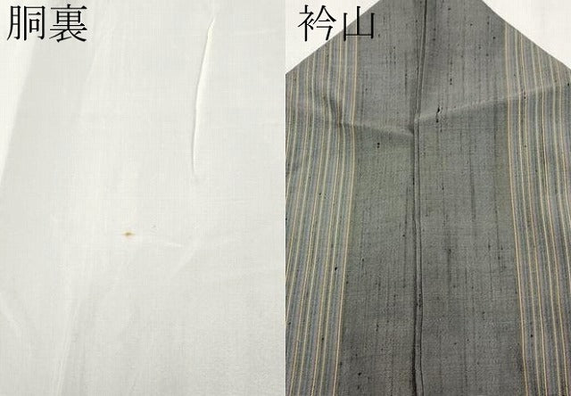 平和屋着物●極上　前田仁仙　仁仙更紗　紬　花鳥間道　煤色地　逸品　CYAA4500s6