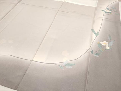 平和屋着物●極上　訪問着　友禅　作家物　枝花文　暈し染め　灰桜色地　逸品　CYAA4503s6