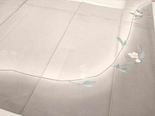 平和屋着物●極上　訪問着　友禅　作家物　枝花文　暈し染め　灰桜色地　逸品　CYAA4503s6