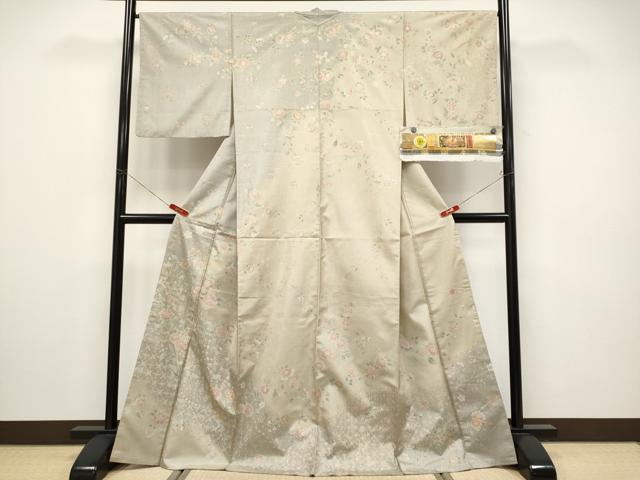 平和屋着物●極上　本場大島紬　訪問着　作家物　枝花文　羽風　藤絹織物謹製　証紙付き　逸品　CYAA4508s6