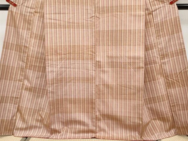 平和屋本店●極上　白鷹紬　置賜紬　背抜き仕立て　山形紅花染　郷　小松織物謹製　東武百貨店扱い　証紙付き　逸品　CYAA4511s6