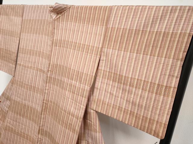 平和屋本店●極上　白鷹紬　置賜紬　背抜き仕立て　山形紅花染　郷　小松織物謹製　東武百貨店扱い　証紙付き　逸品　CYAA4511s6