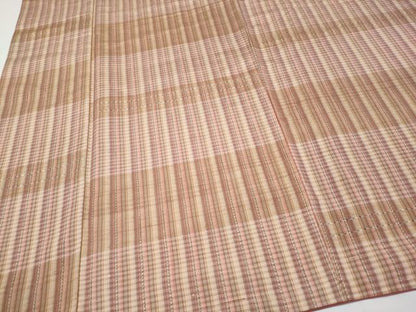 平和屋本店●極上　白鷹紬　置賜紬　背抜き仕立て　山形紅花染　郷　小松織物謹製　東武百貨店扱い　証紙付き　逸品　CYAA4511s6