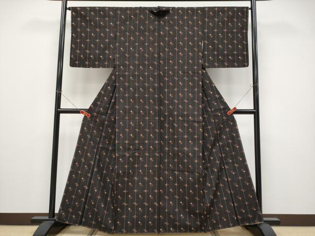 平和屋着物●極上　国指定重要無形文化財　本場久米島紬　手織　逸品　未使用　CYAA4512s6