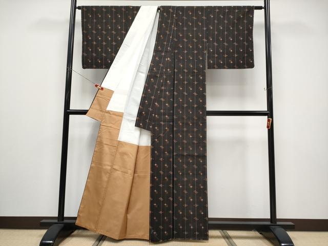 平和屋着物●極上　国指定重要無形文化財　本場久米島紬　手織　逸品　未使用　CYAA4512s6