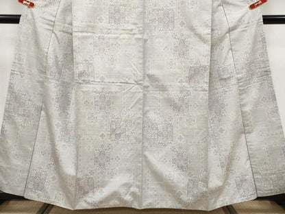 平和屋着物●極上　本場大島紬　白大島　9マルキ　正倉院花唐草文　逸品　CYAA4513s6