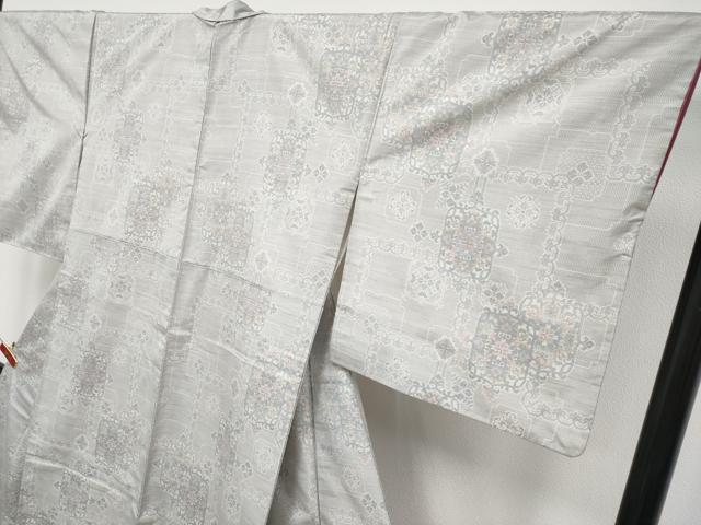 平和屋着物●極上　本場大島紬　白大島　9マルキ　正倉院花唐草文　逸品　CYAA4513s6