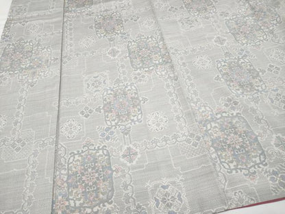 平和屋着物●極上　本場大島紬　白大島　9マルキ　正倉院花唐草文　逸品　CYAA4513s6