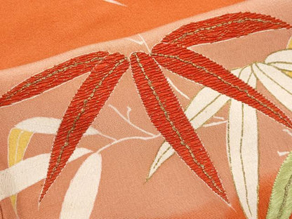 平和屋本店●極上 アンティーク 大正ロマン 中国三大刺繍 相良刺繍 振袖 雲取り枝花文 金彩 丹色地 逸品 CYAA4516s6