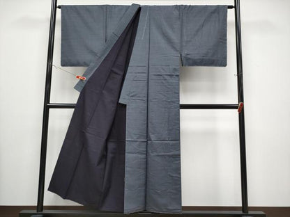 平和屋着物●極上　男性　本場大島紬　アンサンブル・長襦袢セット　格子柄　証紙付き　逸品　未使用　CYAA4530s6
