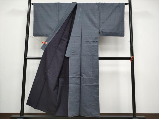 平和屋着物●極上　男性　本場大島紬　アンサンブル・長襦袢セット　格子柄　証紙付き　逸品　未使用　CYAA4530s6