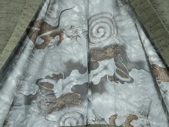 平和屋着物●極上　男性　紬　アンサンブル　キングサイズ　色無地　藍媚茶色　逸品　未使用　CYAA4534s6