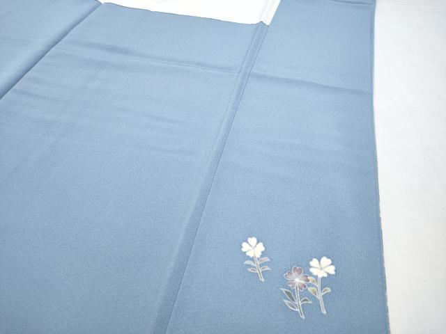 平和屋着物●極上　本加賀友禅作家　佐藤有季子　訪問着　枝花文　暈し染め　三越扱い　証紙付き　青藤色地　逸品　CYAA4551s6