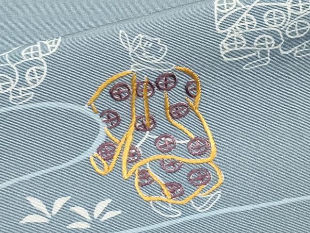 平和屋本店●極上　創業460年・千總　訪問着　刺繍　人物風景文　金糸　大丸扱い　薄花色地　逸品　CYAA4553s6