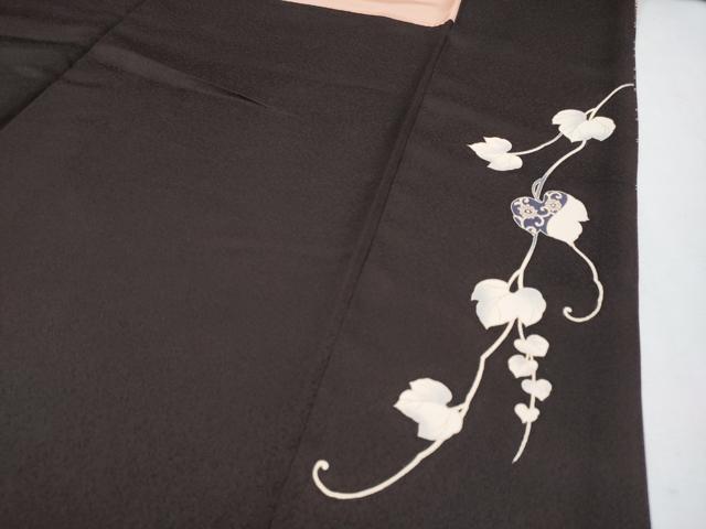 平和屋着物●極上　訪問着　刺繍　貝紫　駒刺繍　正倉院蔦の葉文　金彩　憲法国茶色地　さが美扱い　逸品　CYAA4557s6