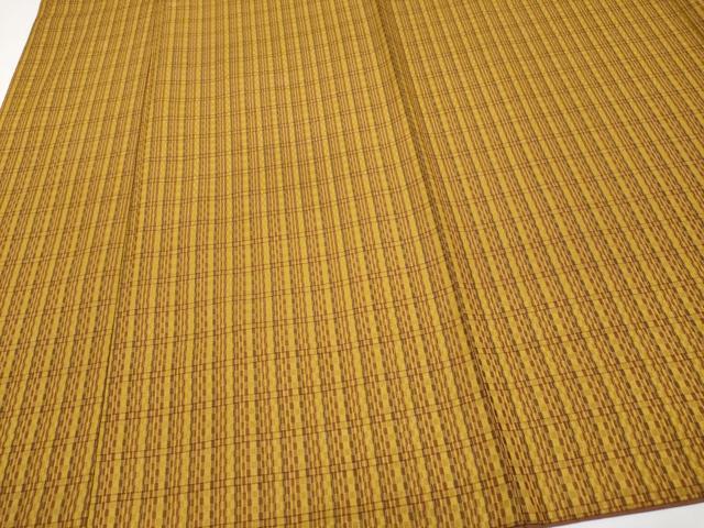 平和屋本店●極上　山下八百子　本場黄八丈　市松綾織　紬　逸品　CYAA5108s6