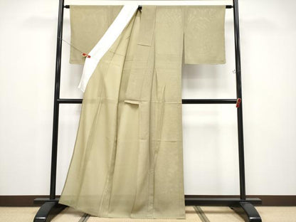 平和屋着物＊極上 夏物 江戸小紋 絽 鮫小紋柄 根岸色地 逸品 未使用 CYAA4564s6