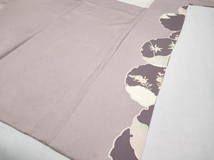 平和屋着物●極上　訪問着　駒刺繍　雪輪重ね吉祥花文　金彩　薄柿色地　逸品　CYAA4568s6