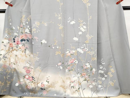 平和屋着物●極上　訪問着　枝花文　暈し染め　金彩　霞色地　逸品　CYAA4569s6