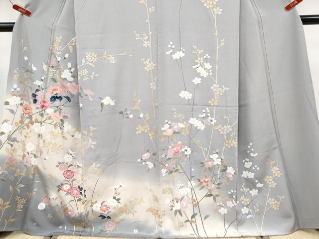 平和屋着物●極上　訪問着　枝花文　暈し染め　金彩　霞色地　逸品　CYAA4569s6
