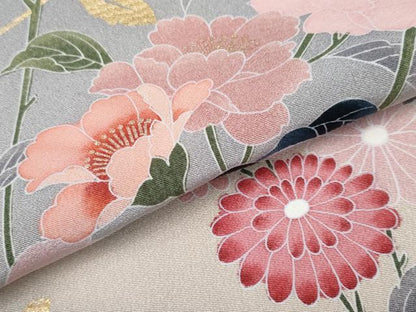 平和屋着物●極上　訪問着　枝花文　暈し染め　金彩　霞色地　逸品　CYAA4569s6