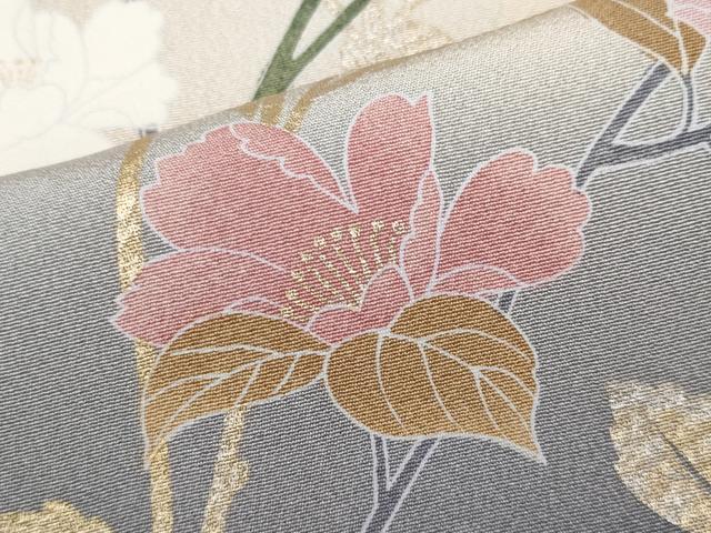 平和屋着物●極上　訪問着　枝花文　暈し染め　金彩　霞色地　逸品　CYAA4569s6