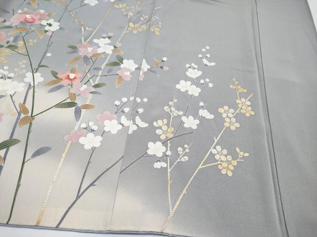 平和屋着物●極上　訪問着　枝花文　暈し染め　金彩　霞色地　逸品　CYAA4569s6