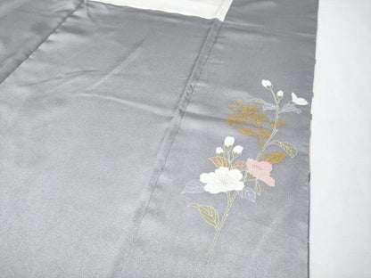 平和屋着物●極上　訪問着　枝花文　暈し染め　金彩　霞色地　逸品　CYAA4569s6