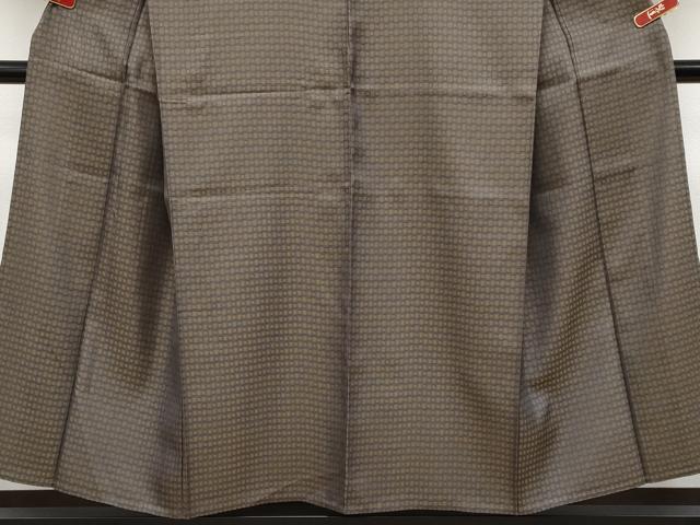 平和屋本店▽極上 男性 お召 単衣 キングサイズ 格子柄 反端付き 逸品 CYAA4570s6