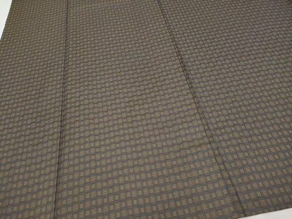 平和屋本店▽極上 男性 お召 単衣 キングサイズ 格子柄 反端付き 逸品 CYAA4570s6