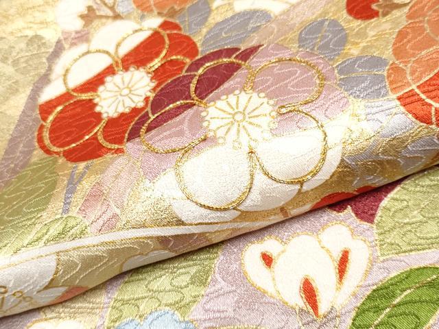 平和屋本店[]極上　七五三　女の子　7歳　祝着　駒刺繍　流水草花文　金彩　逸品　CYAA4571s6
