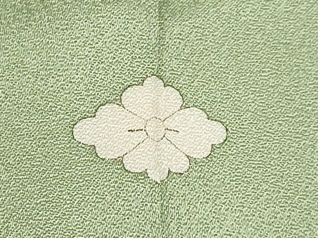 平和屋本店●極上 人間国宝・羽田登喜男 訪問着 鴛鴦 金銀彩 若葉色地 逸品 未使用 CYAA4578s6