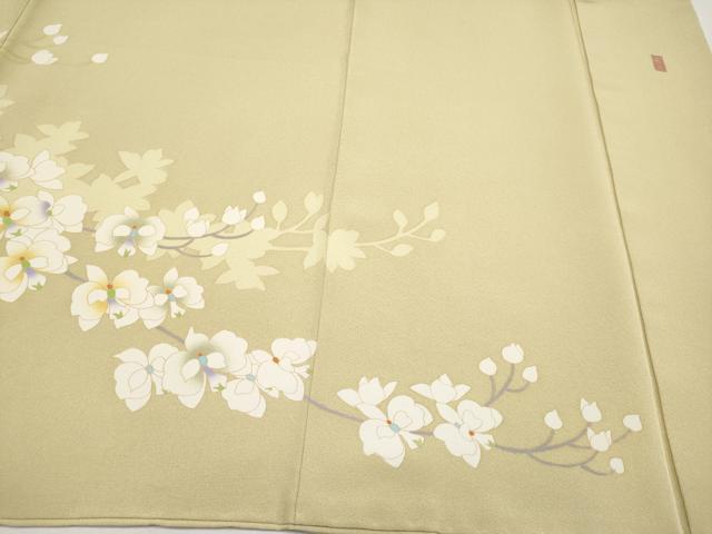 平和屋本店●極上　十日町友禅　女流作家　遠田藤舟　訪問着　胡蝶蘭　浅黄色地　逸品　CYAA4584s6