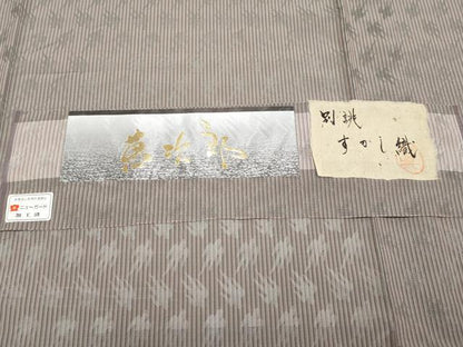 平和屋着物＊極上　夏物　小紋　萬次郎　すかし織　燕　逸品　CYAA4586s6
