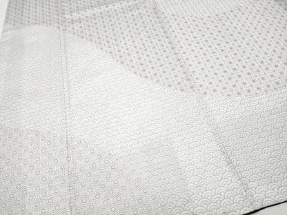 平和屋本店●極上 本場大島紬 訪問着 白大島 総刺繍 刺し子 道長吉祥文 逸品 未使用 CYAA4589s6