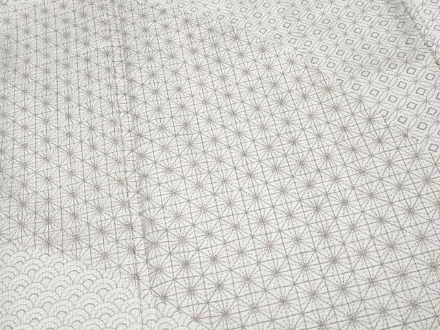 平和屋本店●極上 本場大島紬 訪問着 白大島 総刺繍 刺し子 道長吉祥文 逸品 未使用 CYAA4589s6