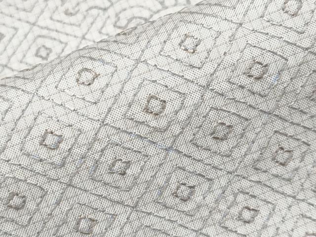 平和屋本店●極上 本場大島紬 訪問着 白大島 総刺繍 刺し子 道長吉祥文 逸品 未使用 CYAA4589s6