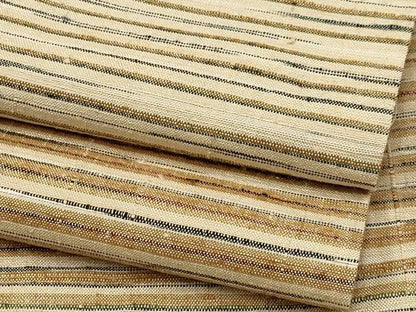 平和屋本店●極上　郡上紬　草木染　横段文　逸品　未使用　CYAA4592s6