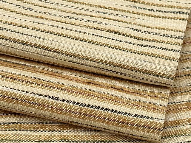 平和屋本店●極上　郡上紬　草木染　横段文　逸品　未使用　CYAA4592s6