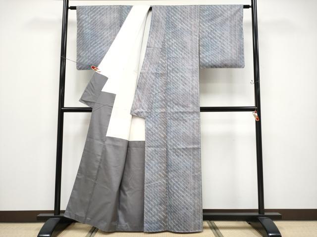 平和屋着物●極上　本場大島紬　9マルキ　格子柄　逸品　CYAA4595s6