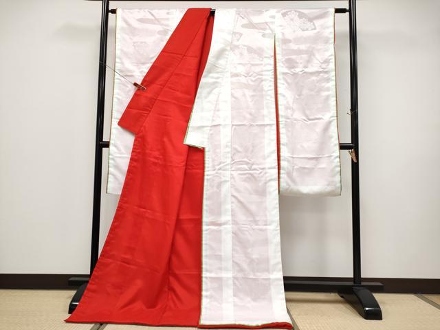 平和屋本店●極上　掛下・長襦袢セット　打掛　和装　婚礼　花嫁　結婚式　神社挙式　扇面花地紋　洗える着物　逸品　CYAA4602s6