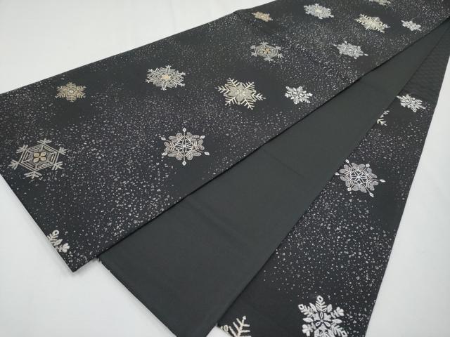 平和屋着物●極上　六通柄袋帯　雪華文　黒地　金銀糸　逸品　CYAA4608s6