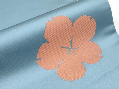 平和屋着物●極上　世界的人形師　辻村寿三郎　ジュサブロー　六通柄袋帯　舞桜文　秘色色地　逸品　未使用　CYAA4609s6