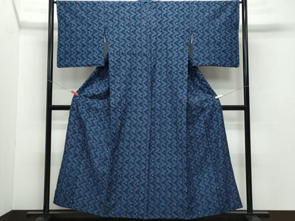 平和屋着物▽極上　久留米絣　単衣　吉祥文　綿　逸品　CYAA4616s6