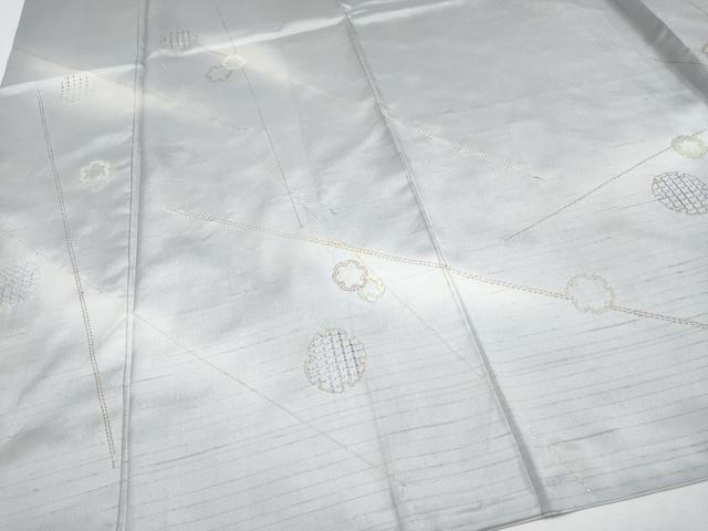 平和屋着物●極上 中国三大刺繍 スワトウ刺繍 総刺繍 本場縞大島紬 訪問着 灰青色 上村絹織物 京都きもの友禅扱い 証紙付 逸品　CYAA4618s6